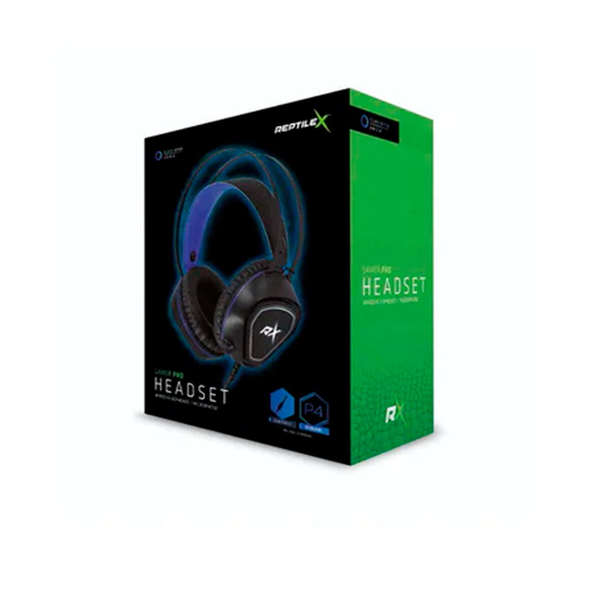 AUDÍFONOS GAMER REPTILEX HEADSET PLUS PS4 XBOX NINTENDO SWITCH AZUL - 3
