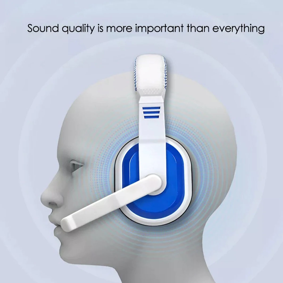 AUDÍFONOS GAMER IPEGA HEADSET CONSOLA PG-R023B BLANCO MICRÓFONO - 5