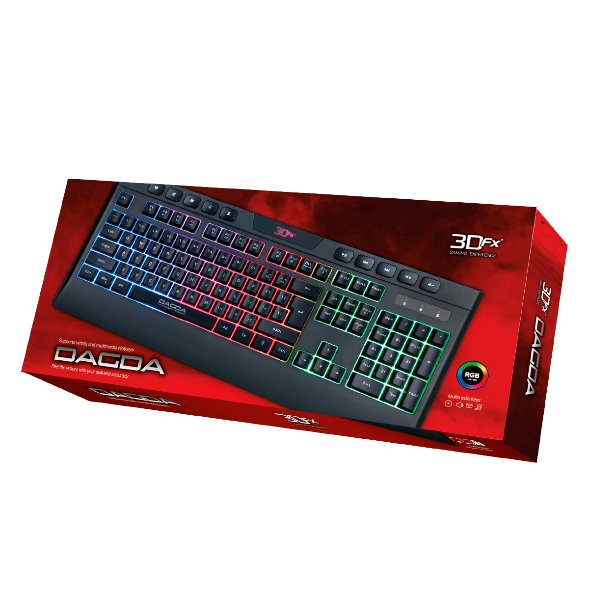 TECLADO 3DFX USB JUEGO RETROILUMINADO LUZ LED EN ESPAÑOL - 2