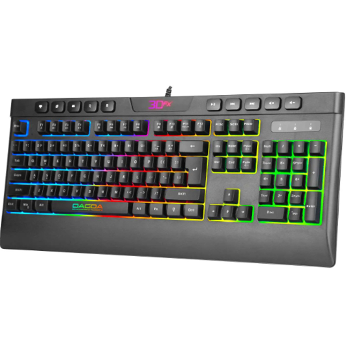 TECLADO 3DFX USB JUEGO RETROILUMINADO LUZ LED EN ESPAÑOL - 4