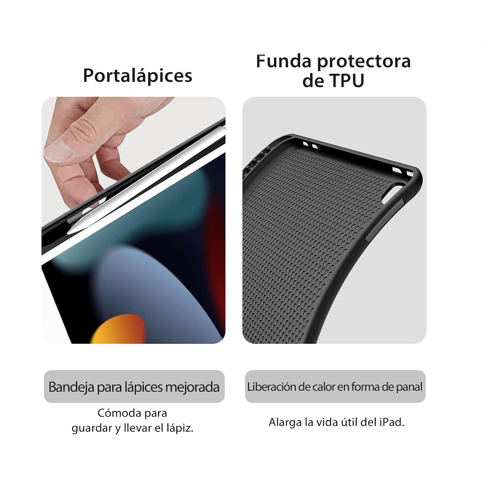 FUNDA CON TECLADO JOIGO PARA IPAD 10.9 4 5TA G CON RANURA NEGRO - 5