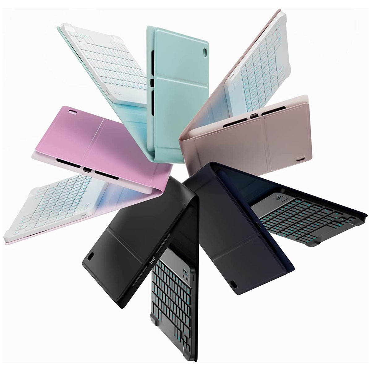 FUNDA CON TECLADO JOIGO PARA IPAD 10.9 4 5TA G CON RANURA NEGRO - 7
