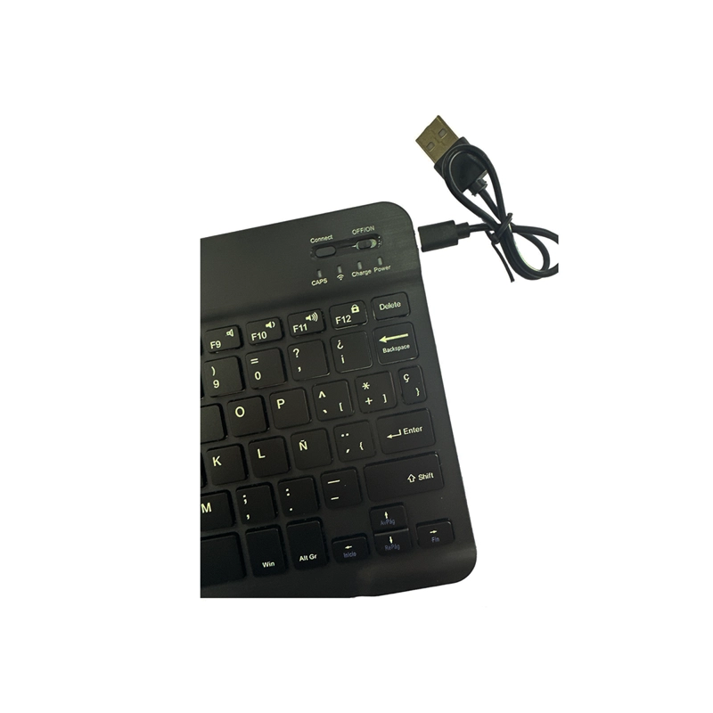 FUNDA CON TECLADO COMPATIBLE CON IPAD 10.2 7 8 9 RANURA LAPIZ ROSADO - 9