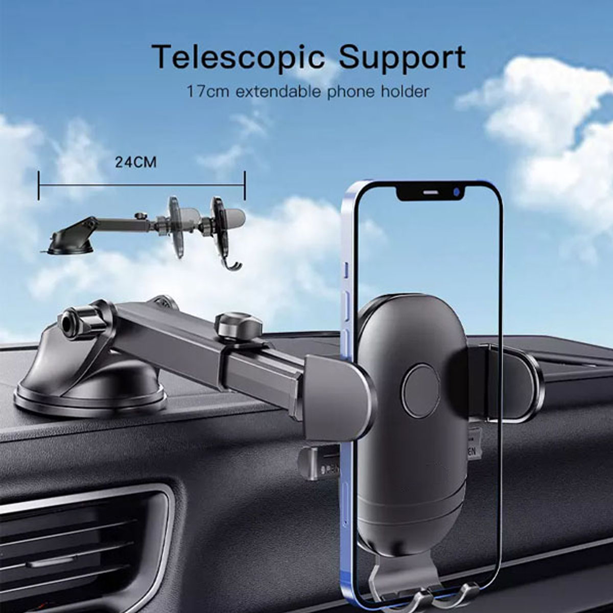 SOPORTE DE AUTO PARA TELE FONO C138 PARA TABLERO NEGRO - 2