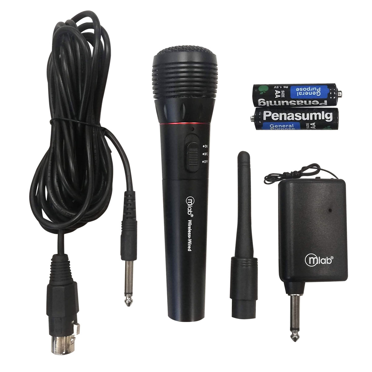 MICRÓFONO DUAL INALÁMBRICO ALÁMBRICO 8773 MICROLAB SM73 - 6