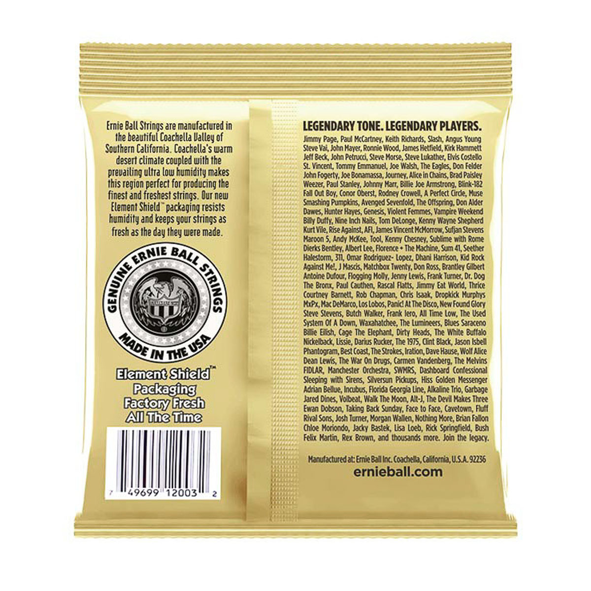 CUERDA ERNIE BALL GUITARRA ACÚSTICA EARTHWOOD 2003 - 2