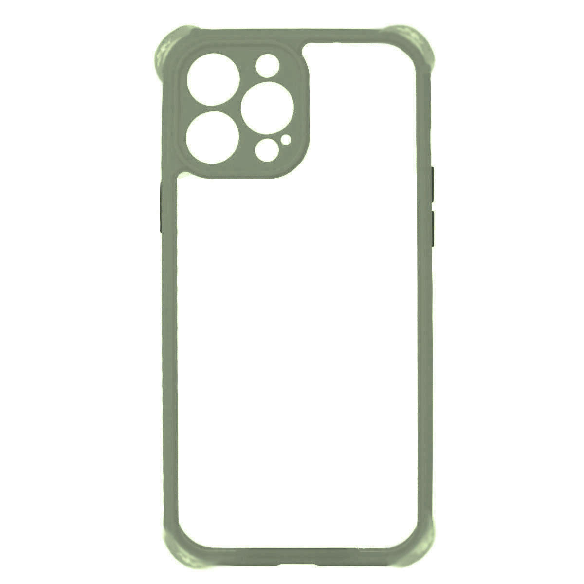 CARCASA JOIGO IPHONE 13 14 TRANSPARENTE BORDE VERDE CLARO - 1