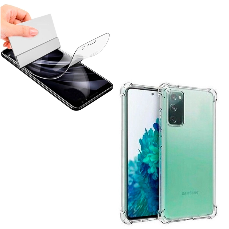 JOIGO CARCASA TRANSPARENTE PARA SAMSUNG S20 FE + LAMINA HIDROGEL