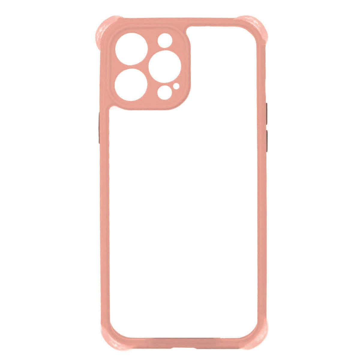 CARCASA JOIGO IPHONE 13 PRO TRANSPARENTE BORDE ROSADO - 1