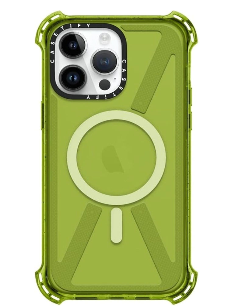 CARCASA JOIGO TIPO CASETIFY IPHONE 14 PRO FLUOR VERDE - 2