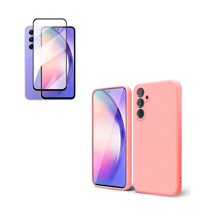 JOIGO CARCASA JOIGO SAMSUNG A24 + LÁMINA VIDRIO TEMPLADO ROSADO