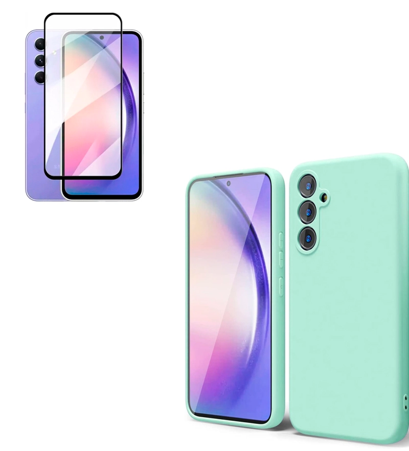 GENÉRICO CARCASA JOIGO SAMSUNG A34 + LÁMINA VIDRIO TEMPLADO TURQUESA