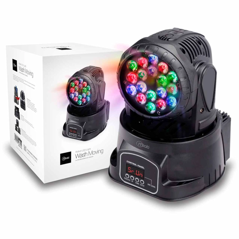 LUZ FIESTA MICROLAB ROBOT LED LIGHT RGB WASH MOVING 8360 - 4
