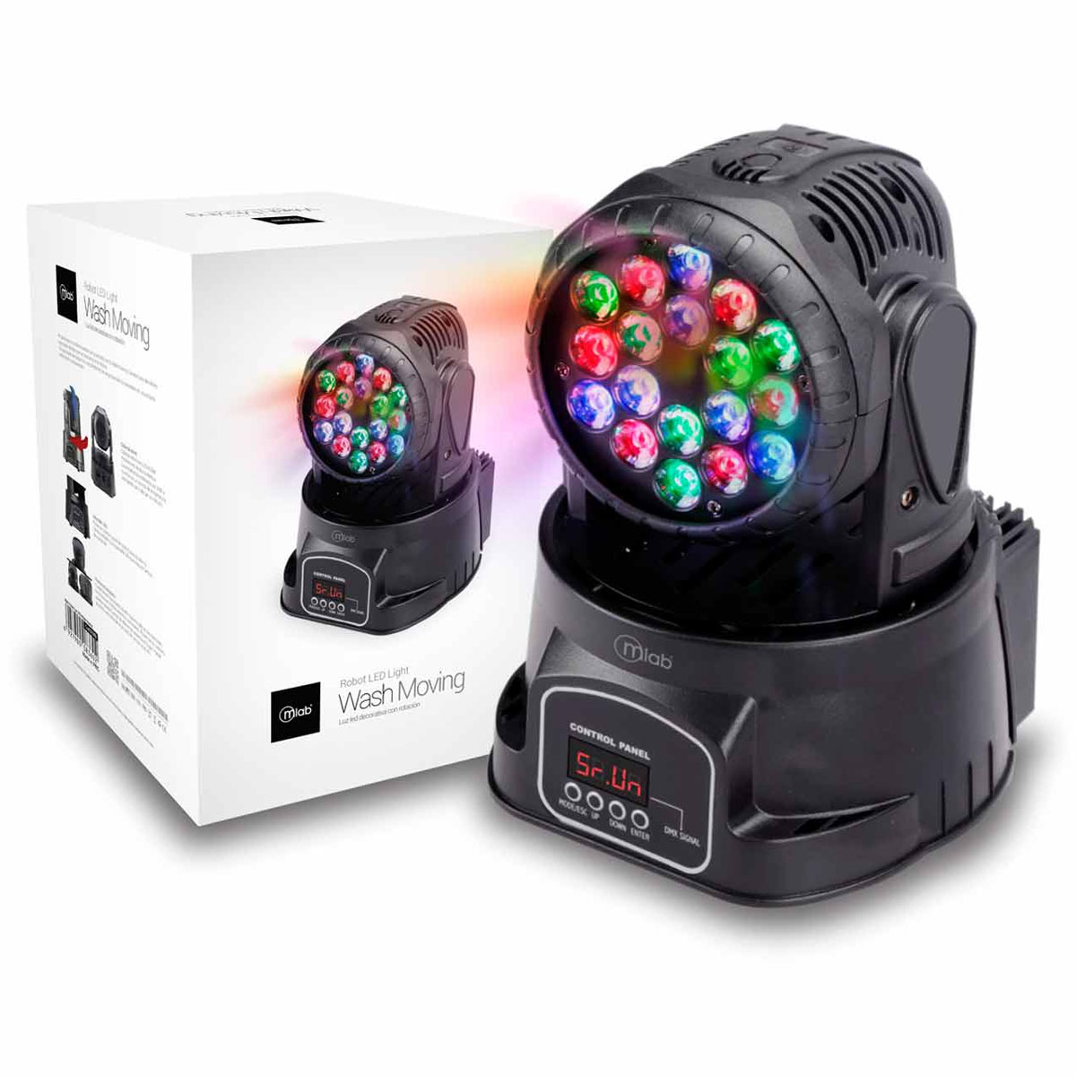 LUZ FIESTA MICROLAB ROBOT LED LIGHT RGB WASH MOVING 8360 - 4