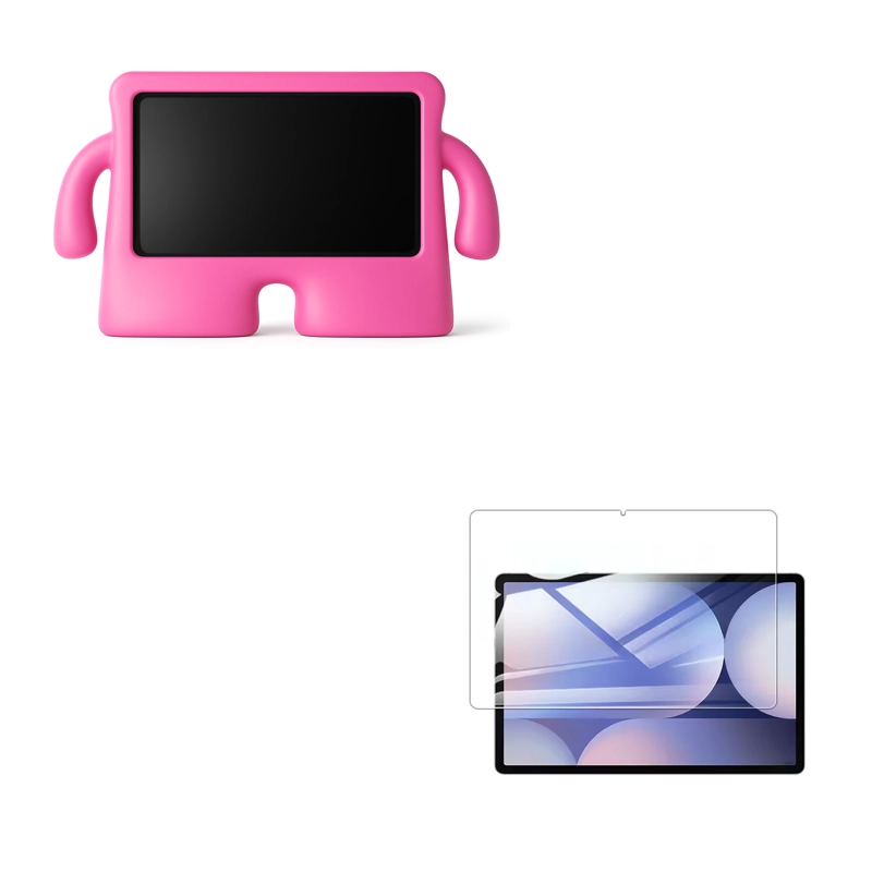 CARCASA ANTIGOLPES + LAMINA COMPATIBLE CON TABLET TAB A7 T500 FUSCIA - 1
