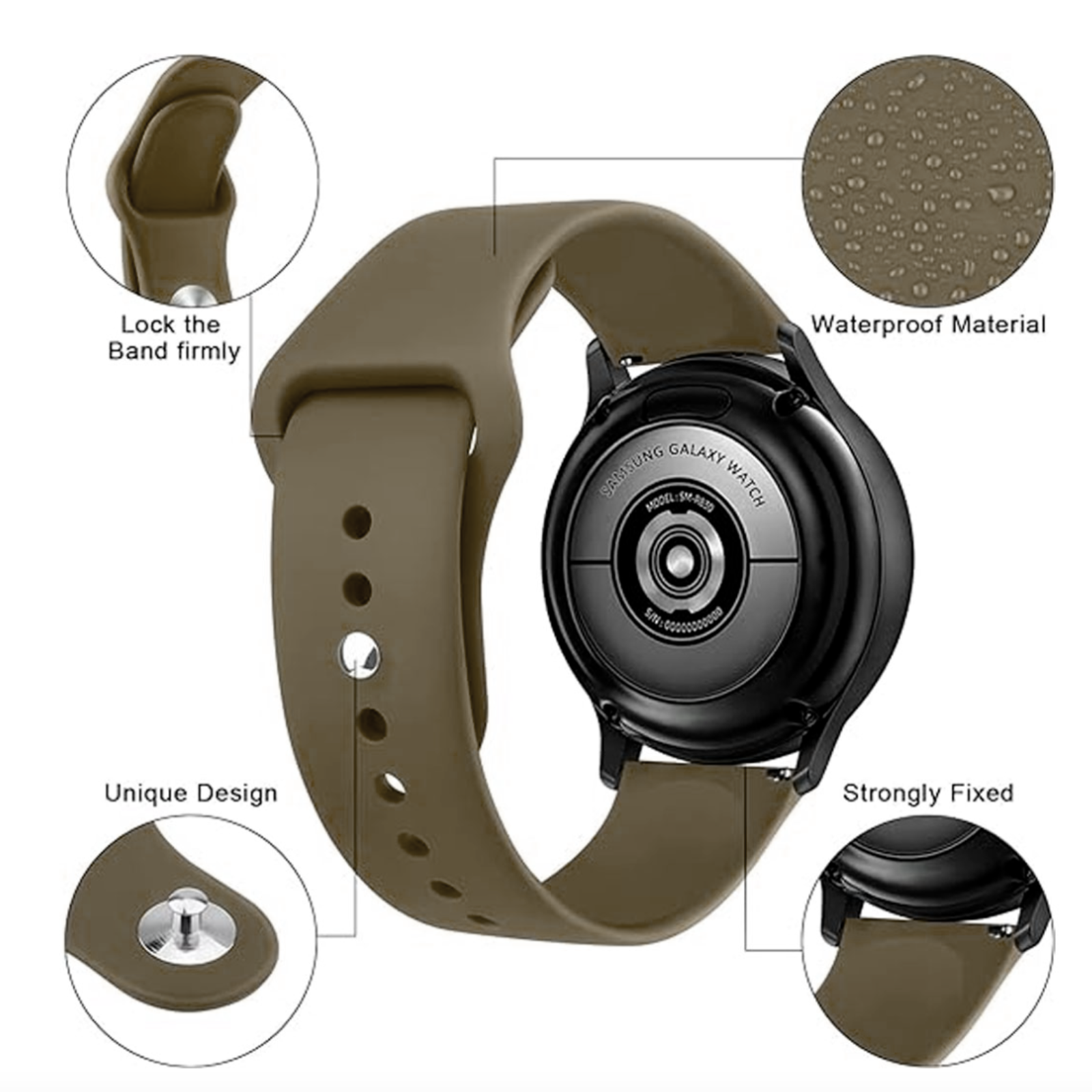 CORREA JOIGO DE GOMA COMPATIBLE CON SAMSUNG GALAXY WATCH 20MM VERDE - 2