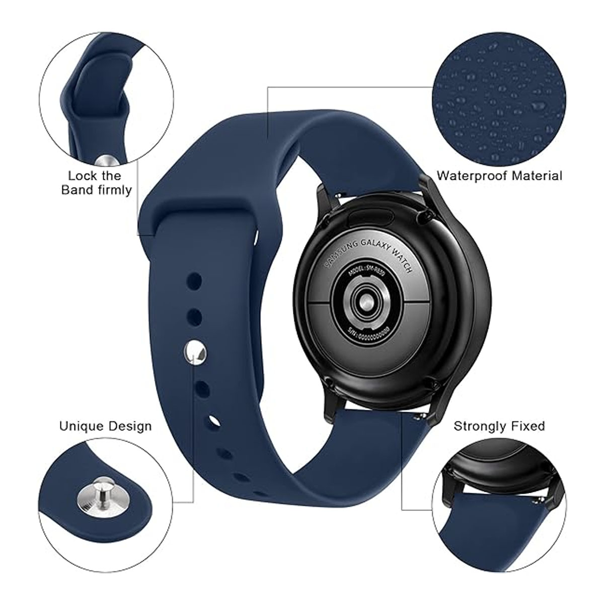 CORREA JOIGO DE GOMA COMPATIBLE CON SAMSUNG GALAXY WATCH 20MM AZUL - 2