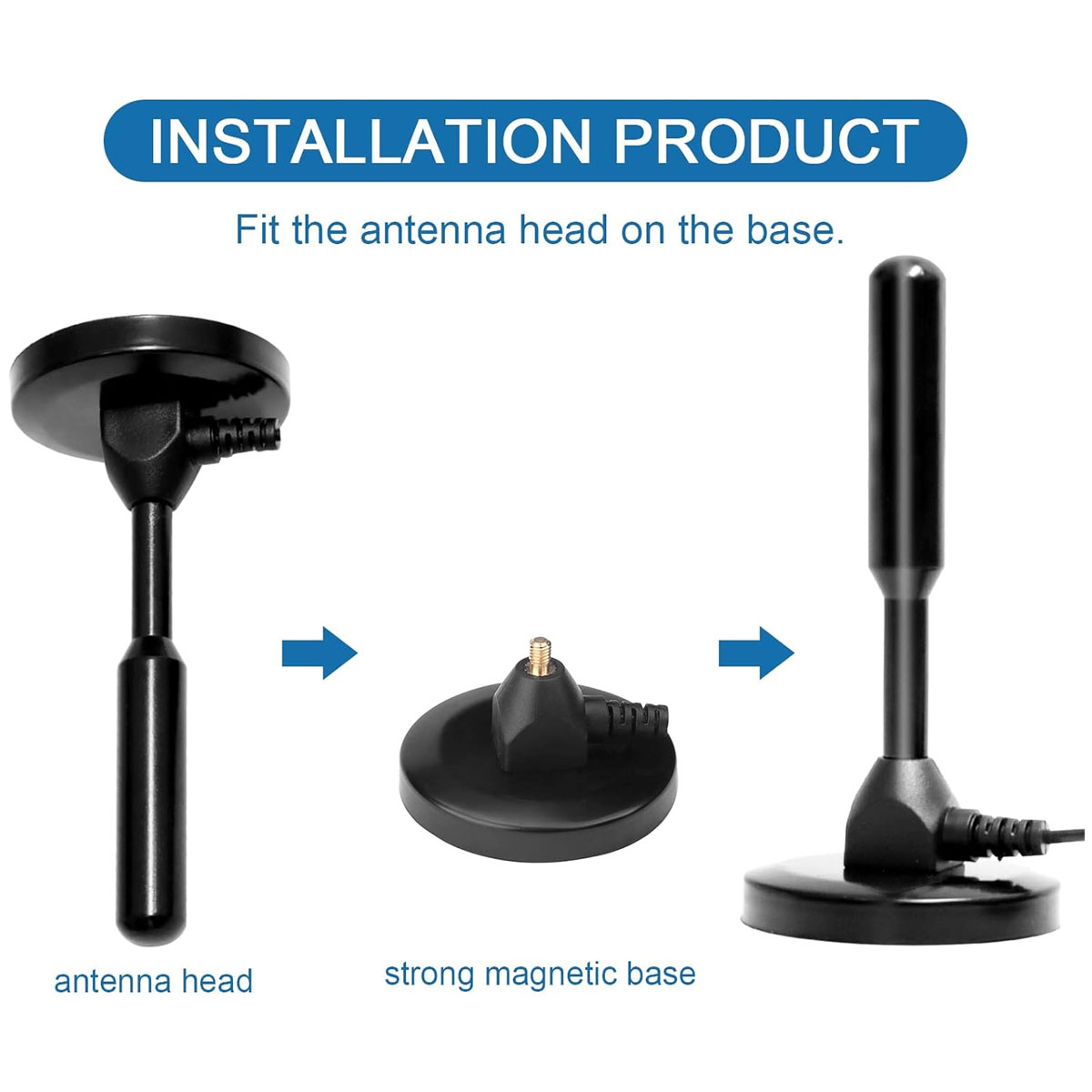 ANTENA DIGITAL JOIGO HDTV INTERNA/ EXTERNA BASE MAGNETICA CABLE 5M - 2