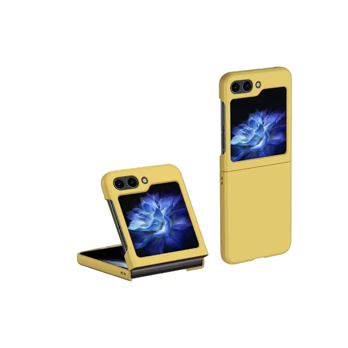 CARCASA PARA SAMSUNG Z FLIP 5 GOMA AMARILLO - 1