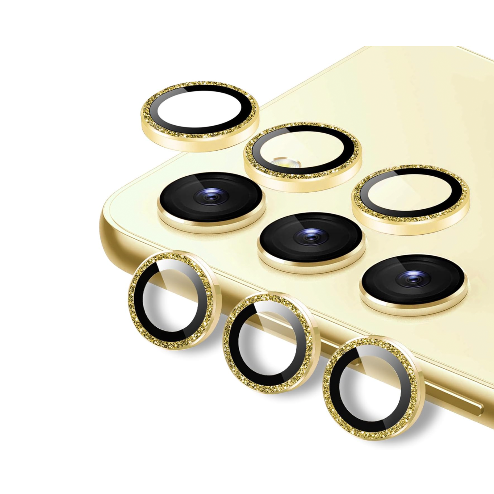 GENÉRICO PROTECTOR JOIGO DE LENTE DE CAMARA PARA SAMSUNG S23 S23 PLUS BRILLO DORADO