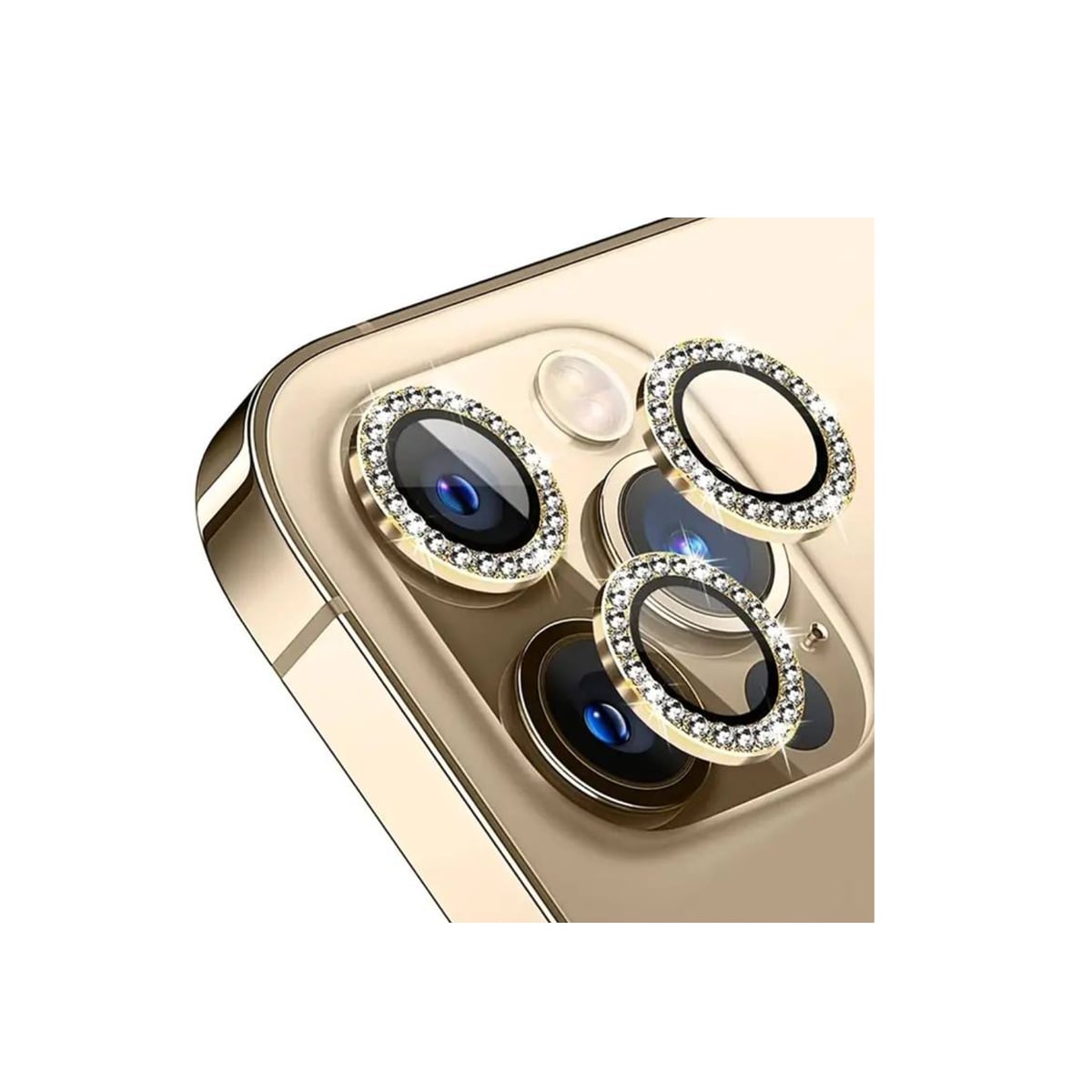 JOIGO PROTECTOR DE LENTE DE CAMARA PARA IPHONE 15 PRO / 15 PRO MAX BRILLO DORADO