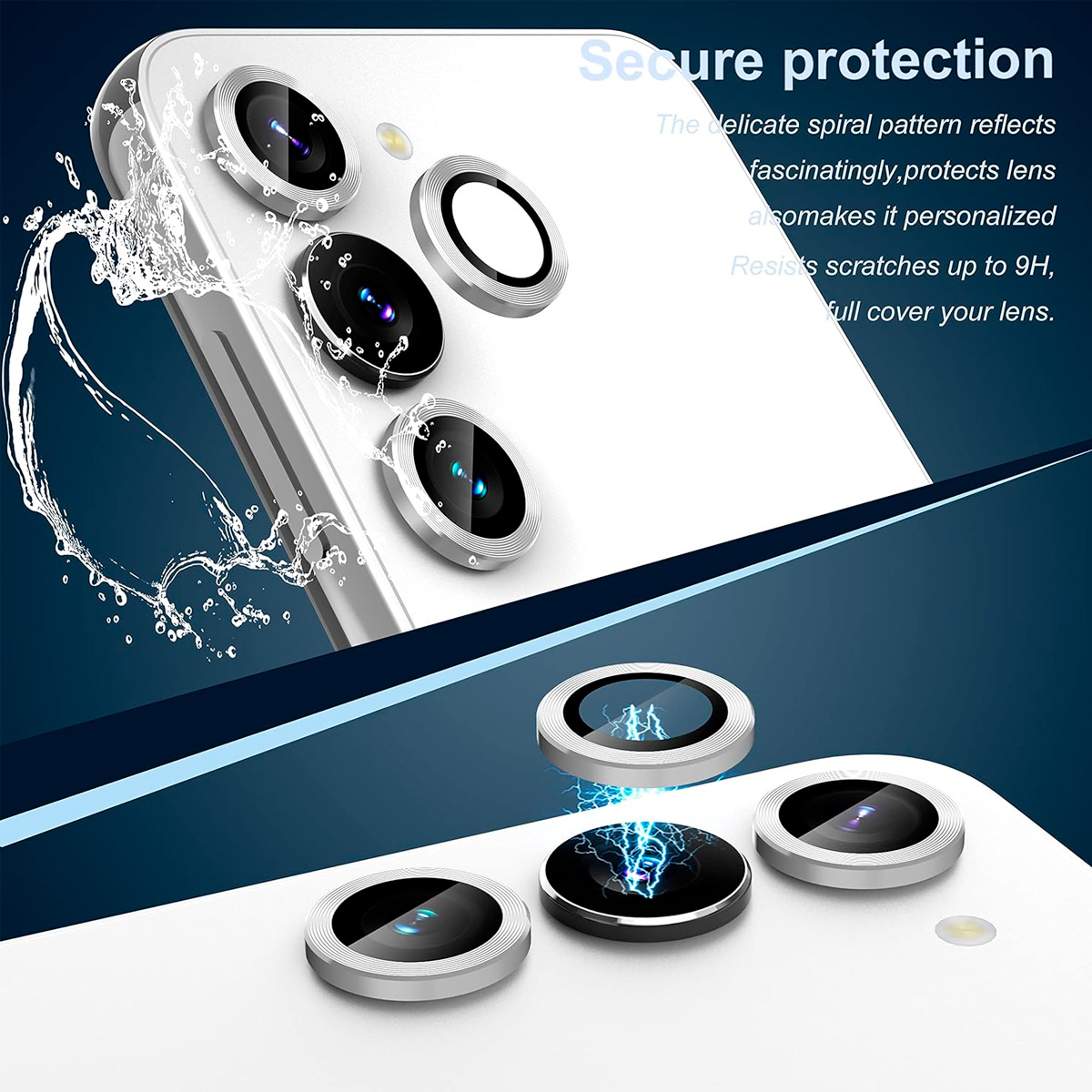 PROTECTOR DE LENTE DE CAMARA PARA SAMSUNG S23 / S23 PLUS PLATEADO - 2