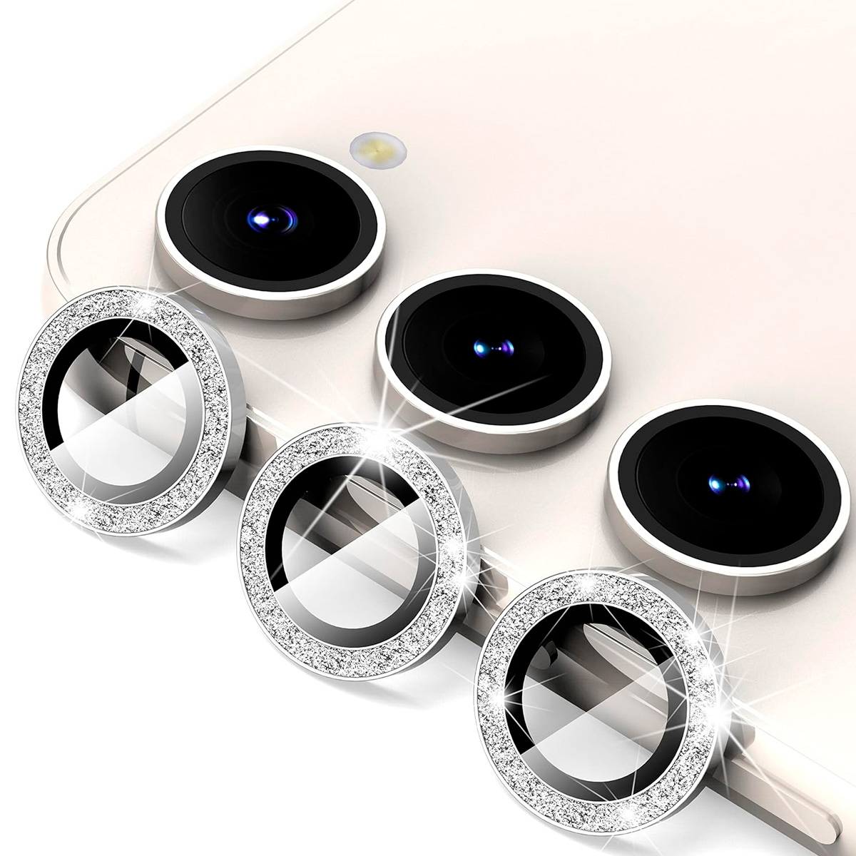 GENÉRICO PROTECTOR JOIGO DE LENTE DE CAMARA PARA SAMSUNG S23 S23 PLUS BRILLO PLATEADO