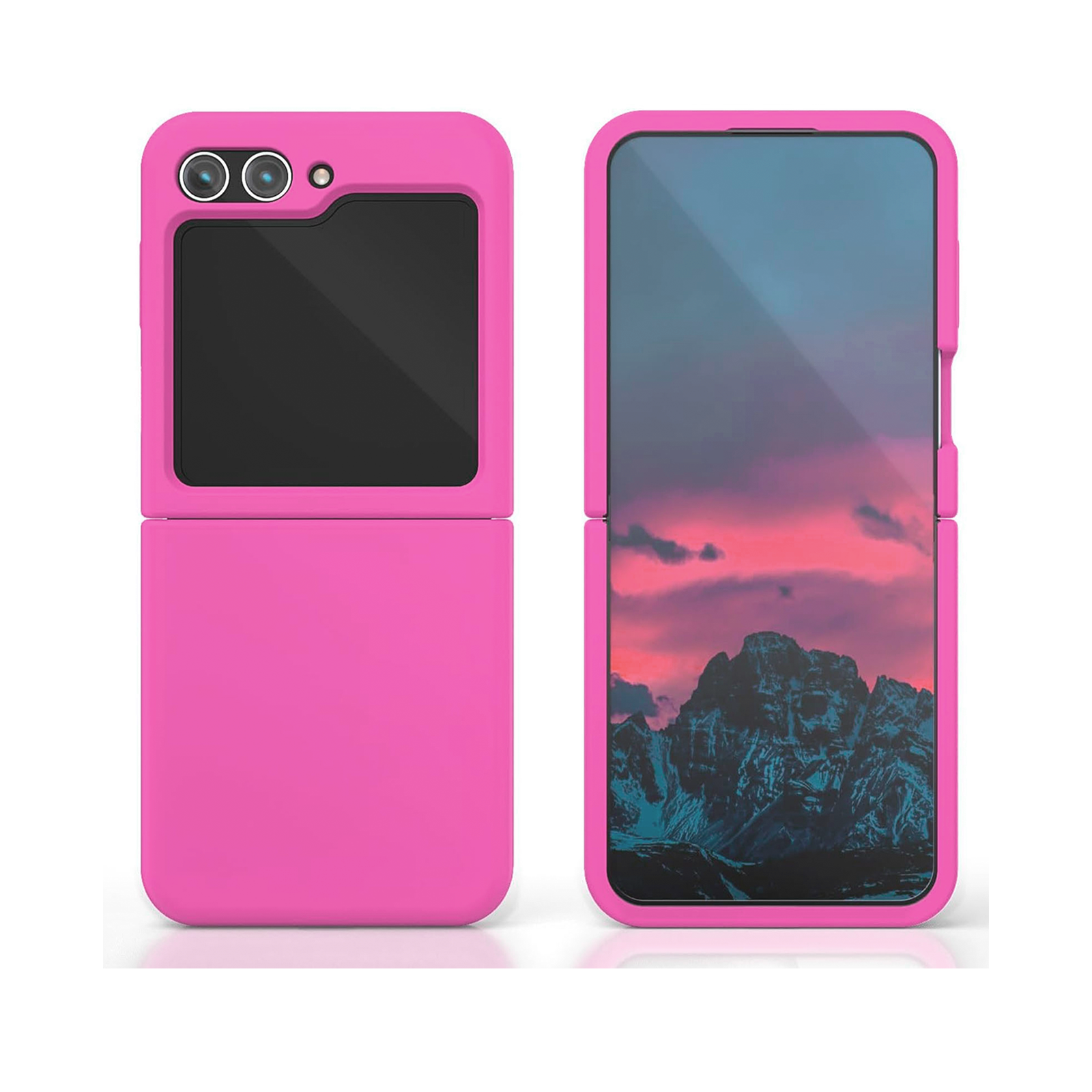 CARCASA PARA SAMSUNG Z FLIP 5 GOMA FUCSIA - 1