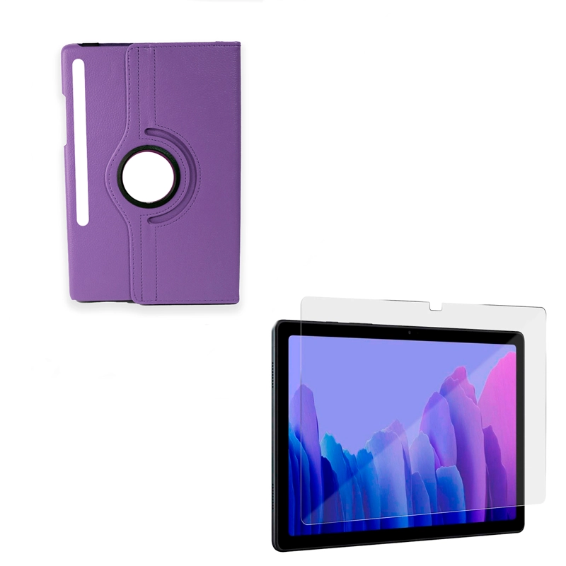 FUNDA JOIGO + LAMINA PARA TABLET SAMSUNG S7 + PLUS / S7 FE MORADO - 1