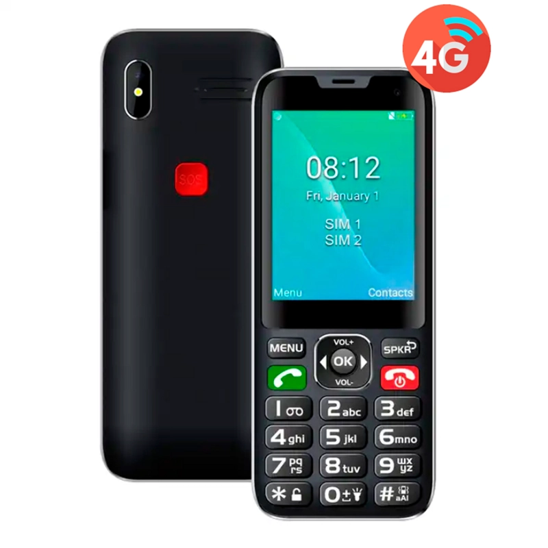 CELULAR TECNOLAB TELEFONO ADULTO MAYOR 4G 2.8' COLOR NEGRO - 2