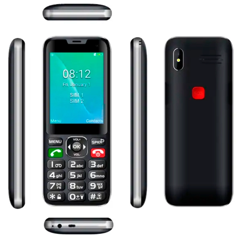 CELULAR TECNOLAB TELEFONO ADULTO MAYOR 4G 2.8' COLOR NEGRO - 4
