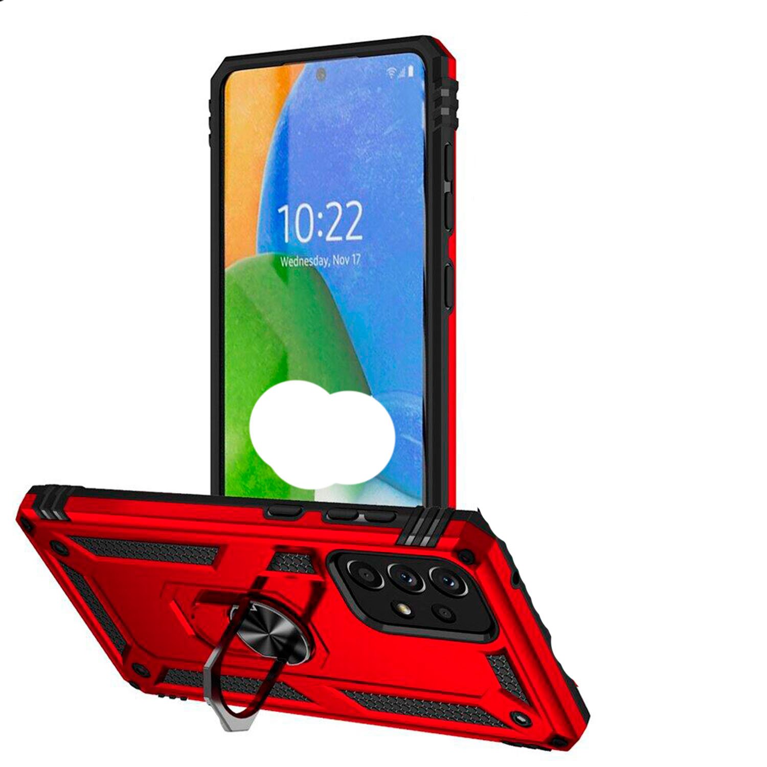 CARCASA PARA SAMSUNG A73 4G 5G ANTI-GOLPES ANILLO N AZUL - 3