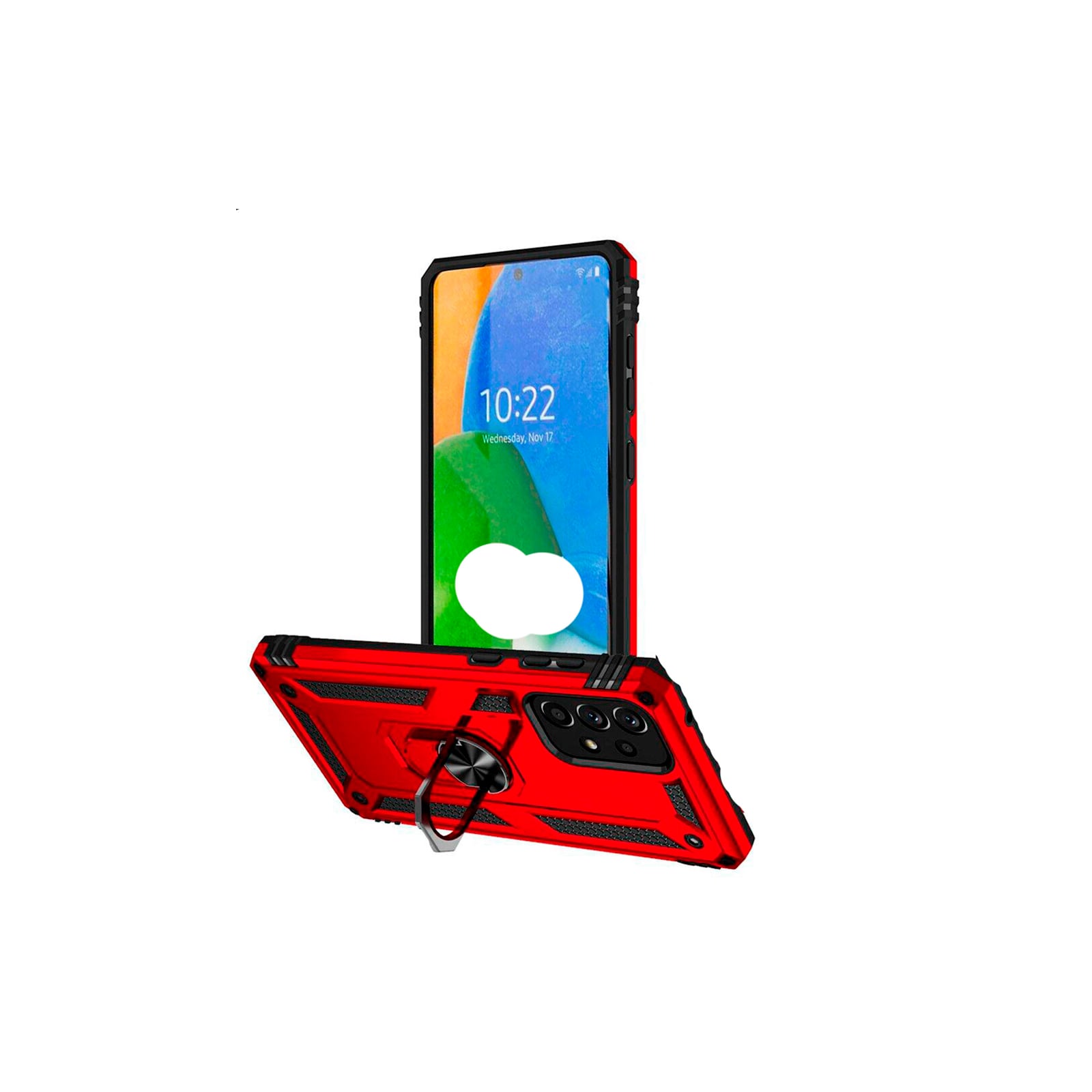 JOIGO CARCASA PARA SAMSUNG A73 4G 5G ANTI-GOLPES ANILLO FUCSIA