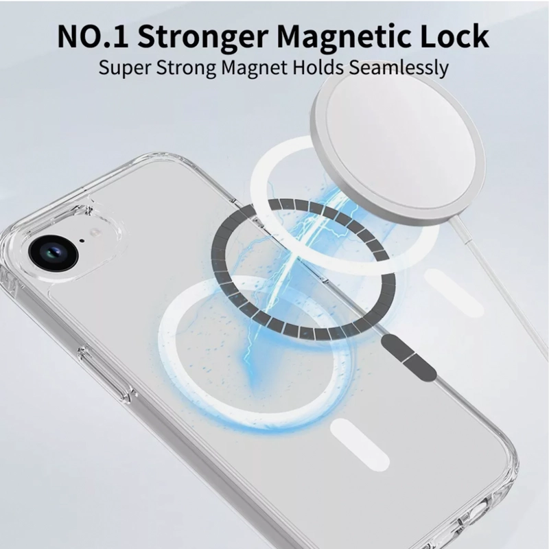CARCASA TRANSPARENTE PARA IPHONE 16E COMPATIBLE CON MAGSAFE - 3