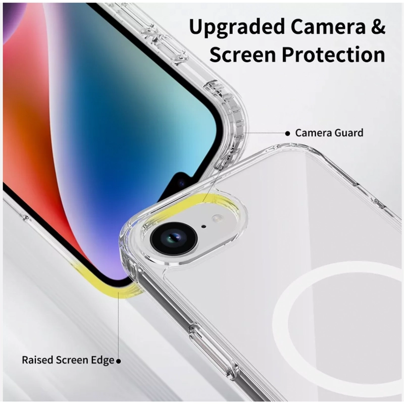 CARCASA TRANSPARENTE PARA IPHONE 16E COMPATIBLE CON MAGSAFE - 4