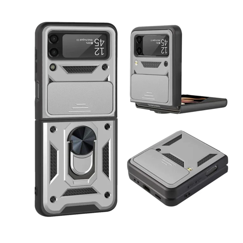 CARCASA JOIGO SAMSUNG Z FLIP 3 ANILLO GRIS - 2