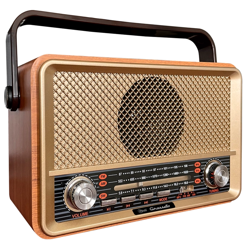 BLUETOOTH MICROLAB RADIO AM FM VINTAGE REPRODUCTOR RETRO GROSSETO 914 - 3
