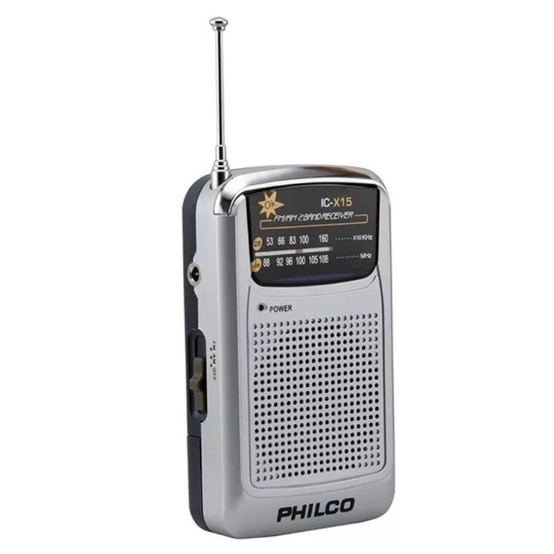 RADIO PORTATIL AM/FM PHILCO IC-X15 CON AUDIFONOS PLATEADO - 2