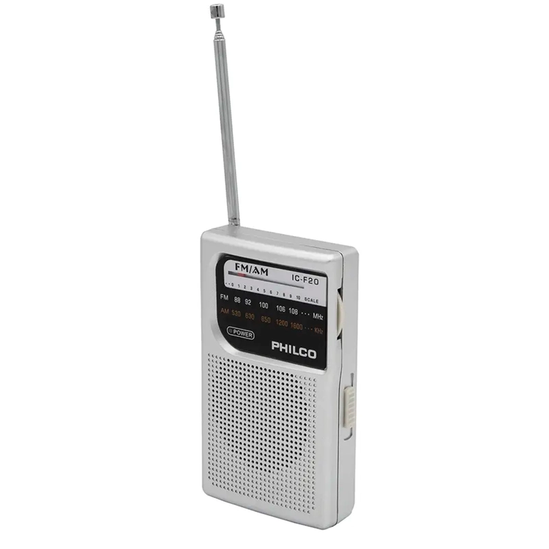 RADIO PHILCO PORTATIL AM/FM IC-F20 PLATEADO - 2