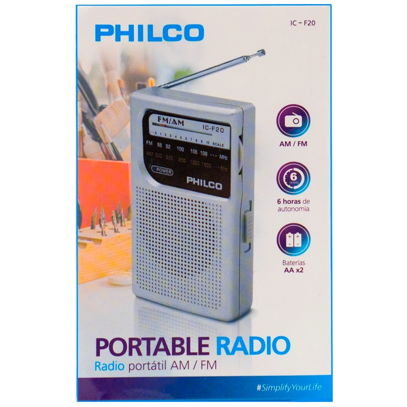 RADIO PHILCO PORTATIL AM/FM IC-F20 PLATEADO - 3
