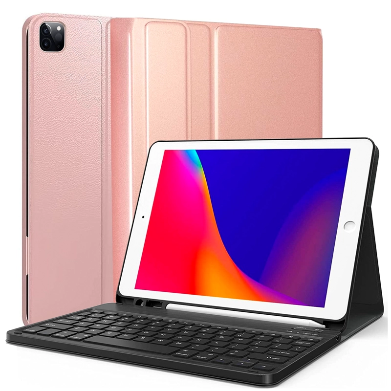 FUNDA CON TECLADO JOIGO LAMINA PARA IPAD 12.9 CON RANURA ROSA - 2