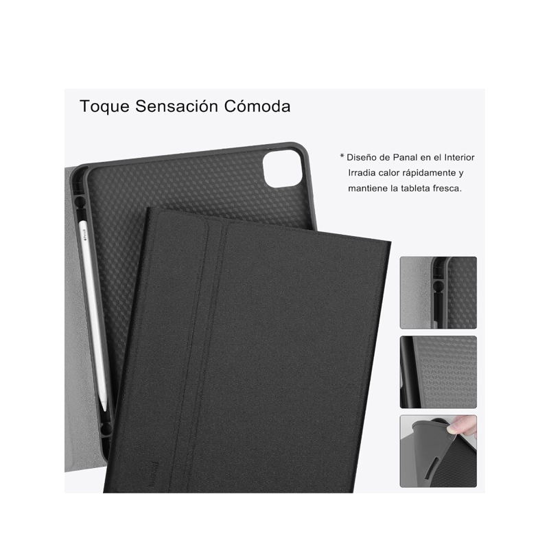FUNDA CON TECLADO JOIGO LAMINA PARA IPAD 12.9 CON RANURA ROSA - 3