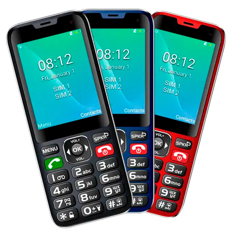 CELULAR TECNOLAB TELEFONO ADULTO MAYOR 4G 2.8' COLOR ROJO - 4