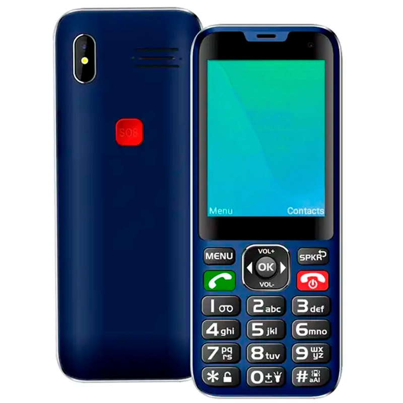 CELULAR TECNOLAB TELEFONO ADULTO MAYOR 4G 2.8' COLOR AZUL - 1