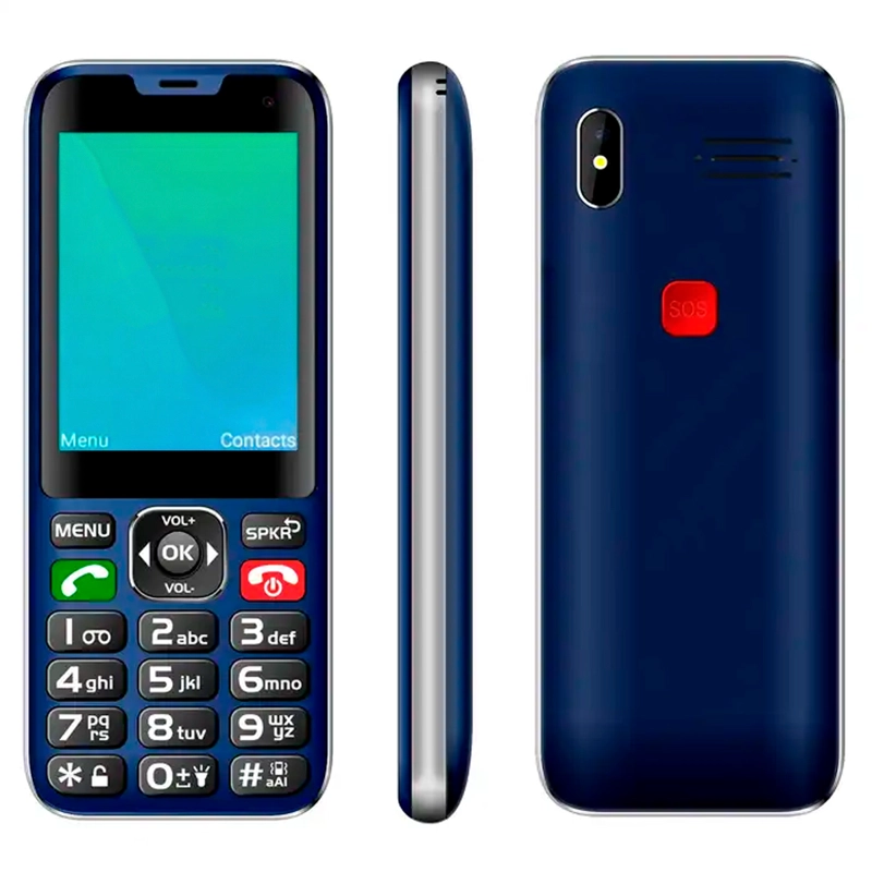 CELULAR TECNOLAB TELEFONO ADULTO MAYOR 4G 2.8' COLOR AZUL - 3