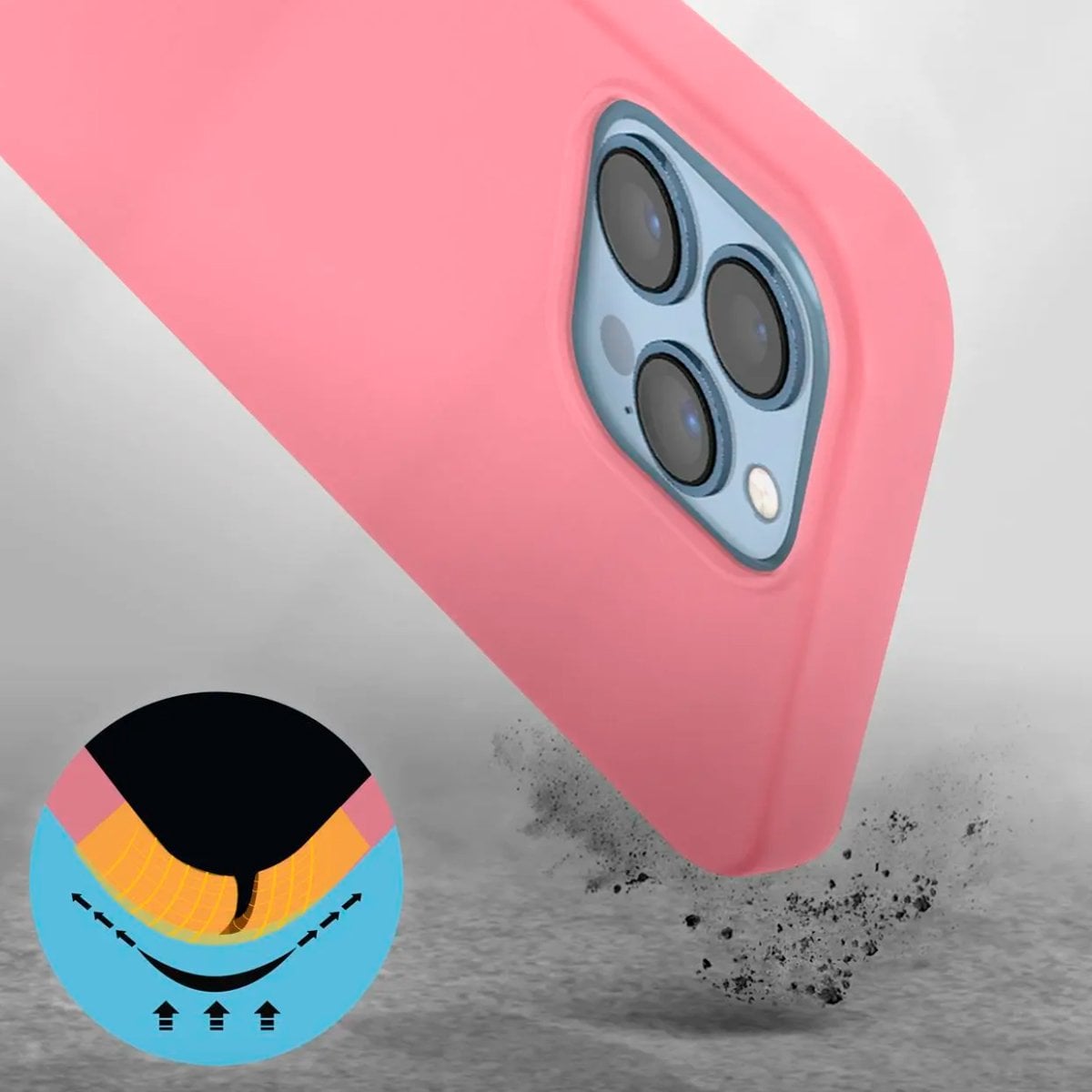 CARCASA PARA IPHONE 15 GOMA ROSADO - 3