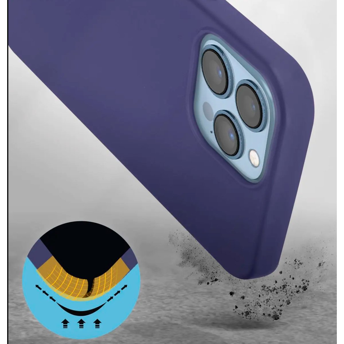 CARCASA PARA IPHONE 15 PRO GOMA LILA - 2