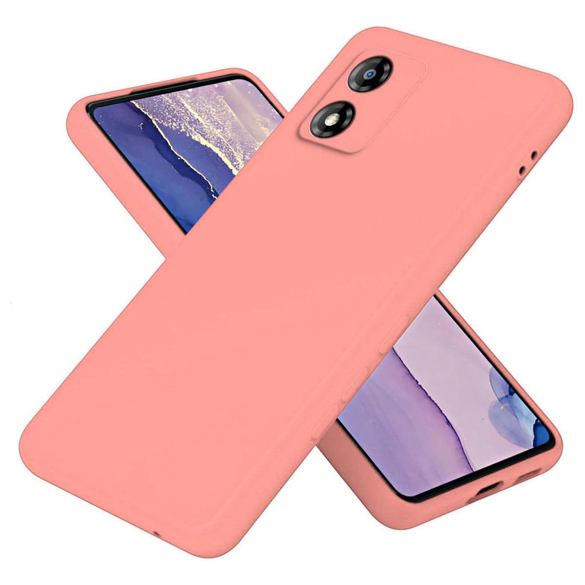 CARCASA PARA MOTOROLA MOTO E13 GOMA ROSA - 1