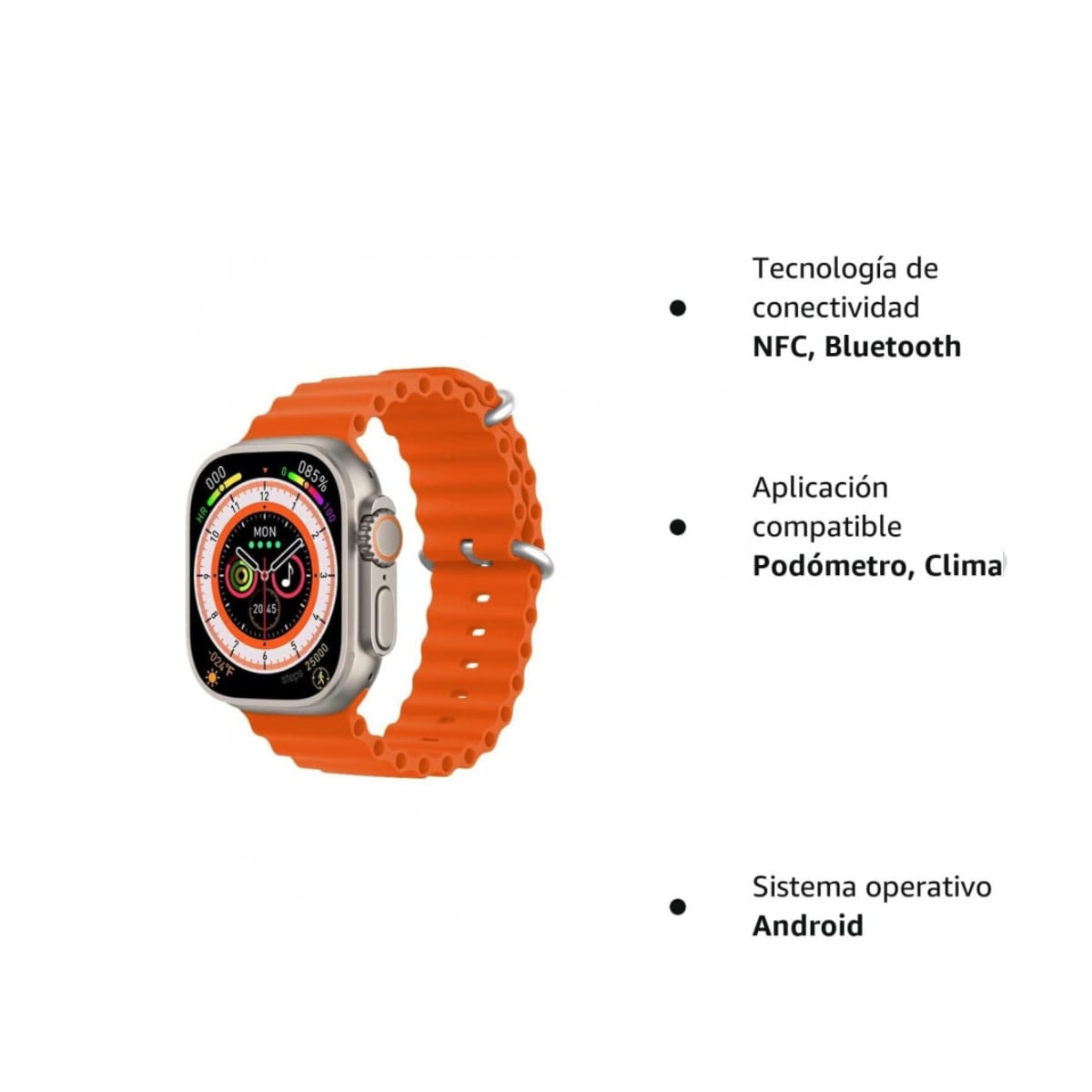 RELOJ SMART WATCH INTELIGENTE NOTIFICACIONES 49MM 2CORREA DN - 5