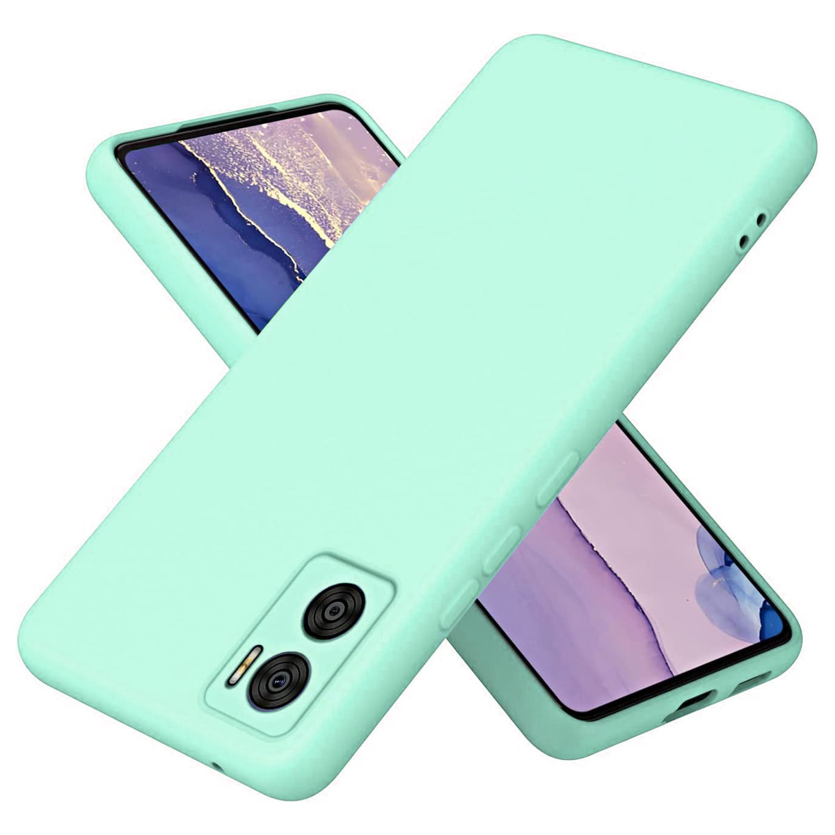 CARCASA MOTOROLA MOTO E22 E22I JOIGO FUNDA GOMA TURQUESA - 1